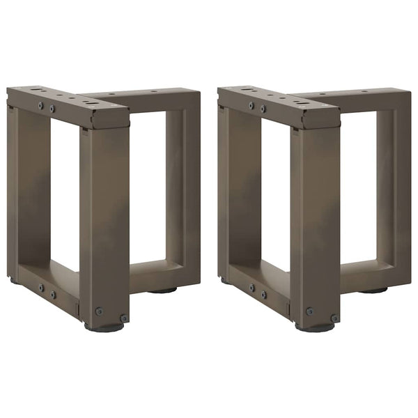 Couchtischbeine T-Form, Stahl Natur, 2er Set