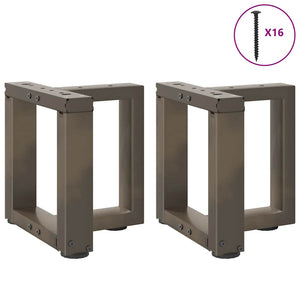 Couchtischbeine T-Form, Stahl Natur, 2er Set