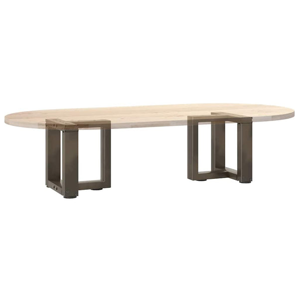 Couchtischbeine T-Form, Stahl Natur, 2er Set