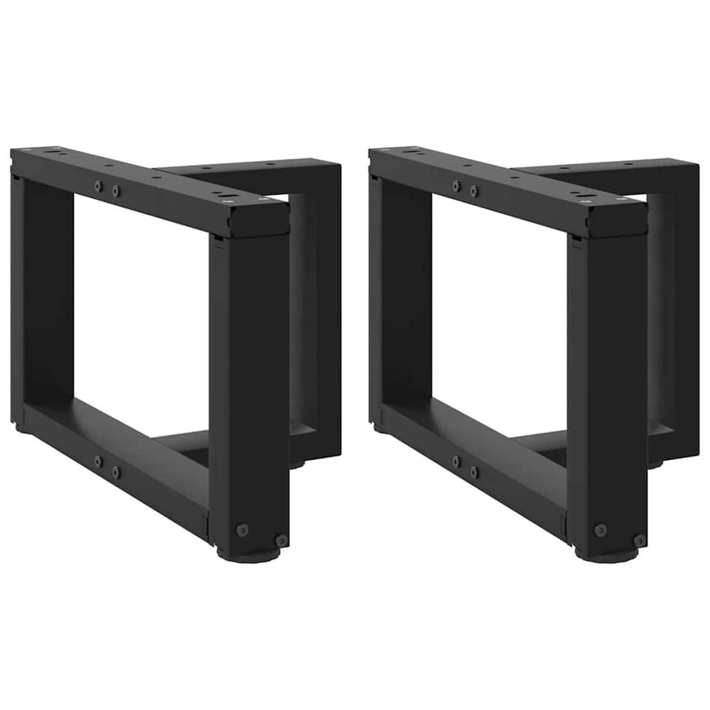 vidaXL Pieds de table basse en T 2 pcs Noir 40x25x(30-31) cm Acier