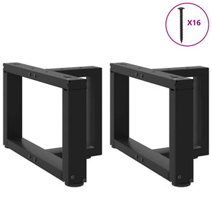 Couchtischbeine T-Form Schwarz, 2er Set