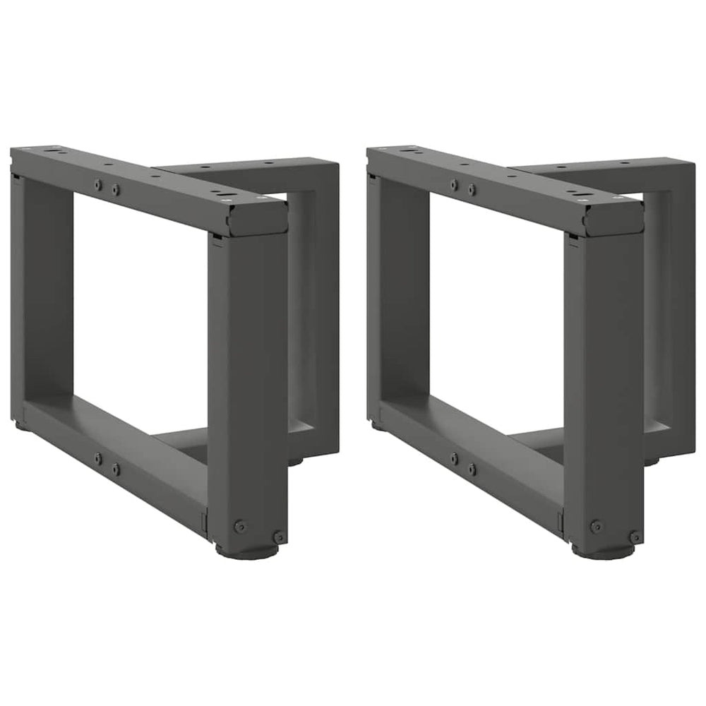 vidaXL Pieds de table basse en forme de T 2 pcs. Anthracite 40x25x(30-31) cm Acier