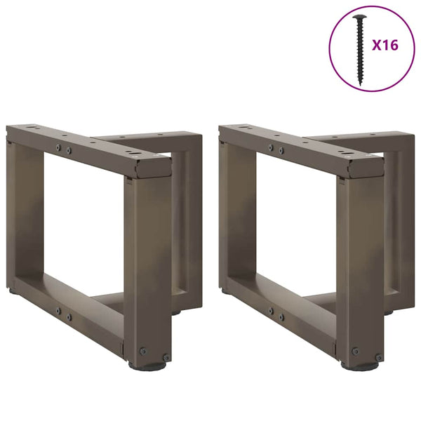 Couchtischbeine T-Form Stahl Natur 40x25x30-31cm, 2er-Set