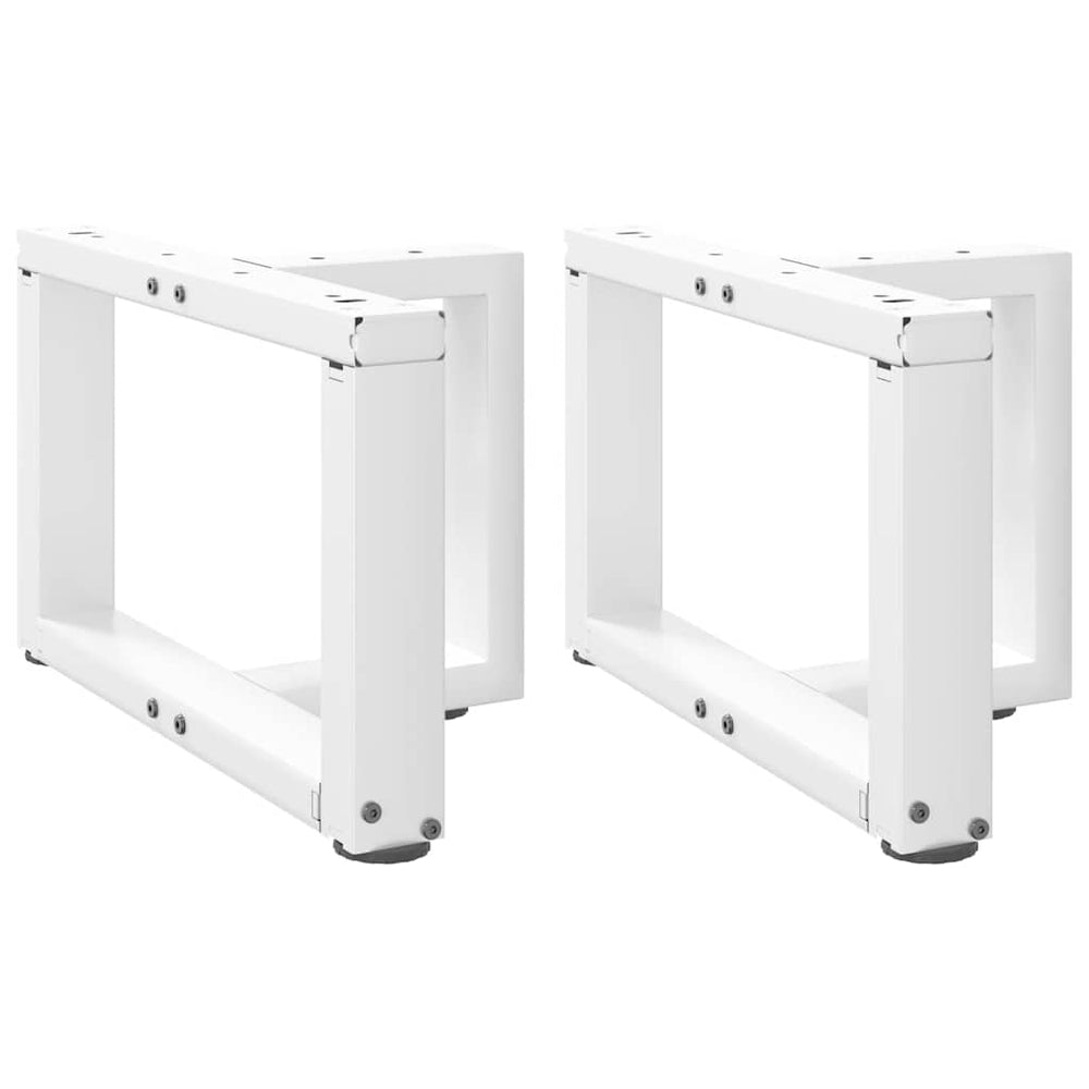 vidaXL Pieds de table basse en T 2 pcs Blanc 50x25x(30-31) cm Acier