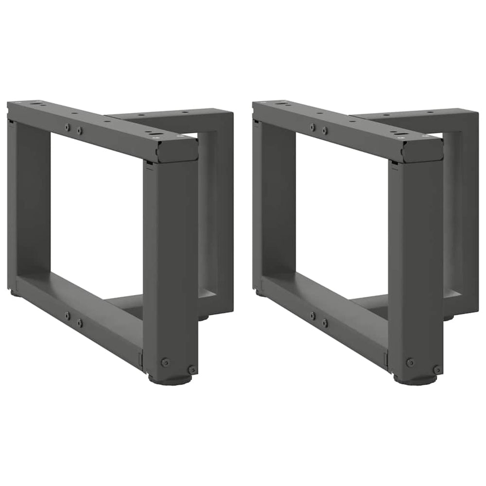 vidaXL Pieds de table basse en T 2 pcs Anthracite 50x25x(30-31) cm Acier