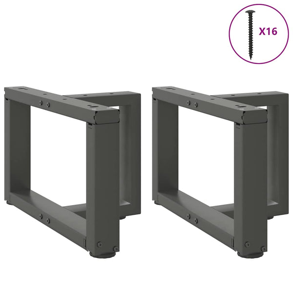 Couchtischbeine T-Form Anthrazit, 2er-Set