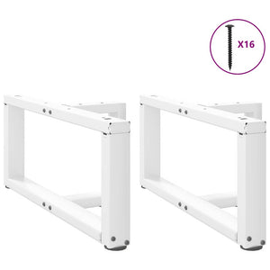 Couchtischbeine T-Form, Weiß, 2er-Set