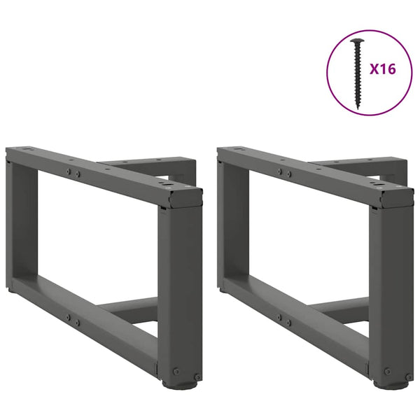 Couchtischbeine T-Form Anthrazit, 2er-Set