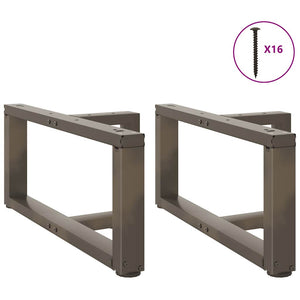 Couchtischbeine T-Form Stahl Natur 60cm 2er-Set