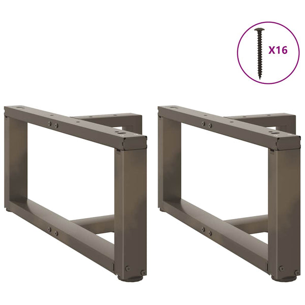 Couchtischbeine T-Form Stahl Natur 60cm 2er-Set