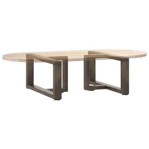 Couchtischbeine T-Form Stahl Natur 60cm 2er-Set