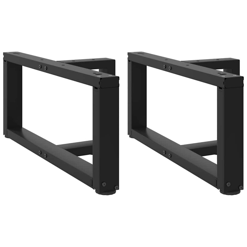 vidaXL Pieds de table basse en T 2 pcs Noir 70x25x(30-31) cm Acier