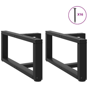 Schwarze Couchtischbeine T-Form, 70 cm, 2er-Set