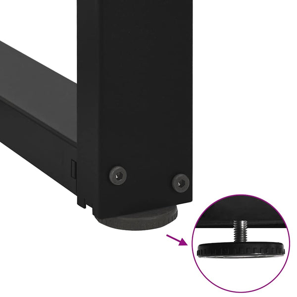 Schwarze Couchtischbeine T-Form, 70 cm, 2er-Set