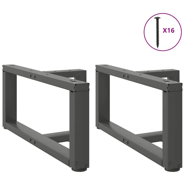 Couchtischbeine T-Form Anthrazit, 2er-Set