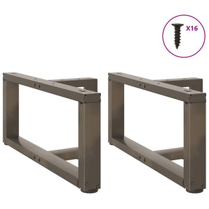 Couchtischbeine T-Form, Stahl Natur, 70cm, 2er-Set