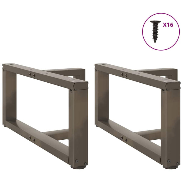Couchtischbeine T-Form, Stahl Natur, 70cm, 2er-Set