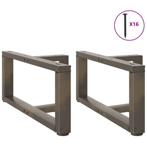 Couchtischbeine T-Form, Stahl Natur, 70cm, 2er-Set