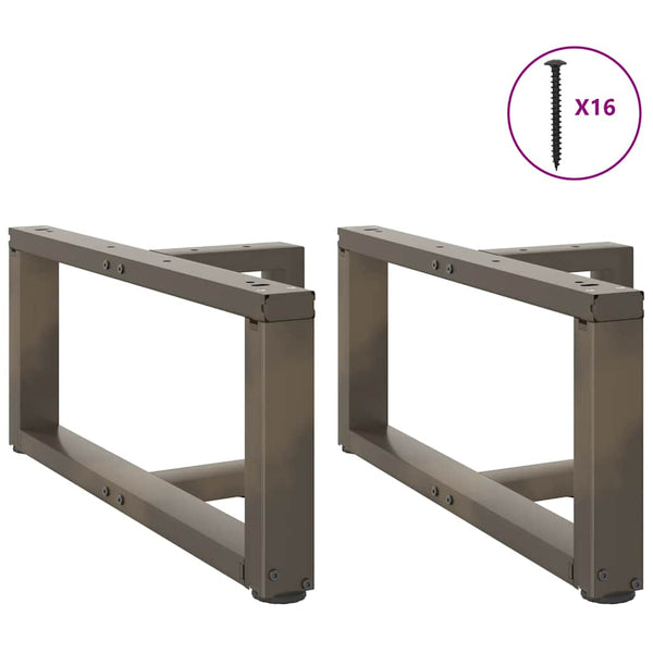 Couchtischbeine T-Form, Stahl Natur, 70cm, 2er-Set