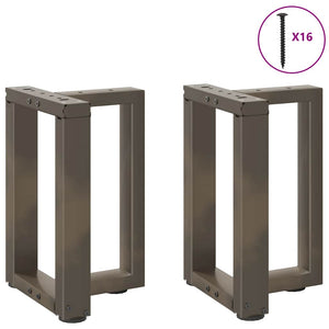 Couchtischbeine T-Form, Stahl Natur, 2er Set