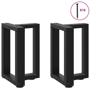Schwarze Couchtischbeine T-Form, 2er Set