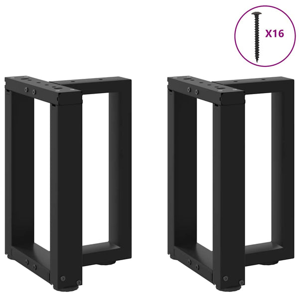 Schwarze Couchtischbeine T-Form, 2er Set