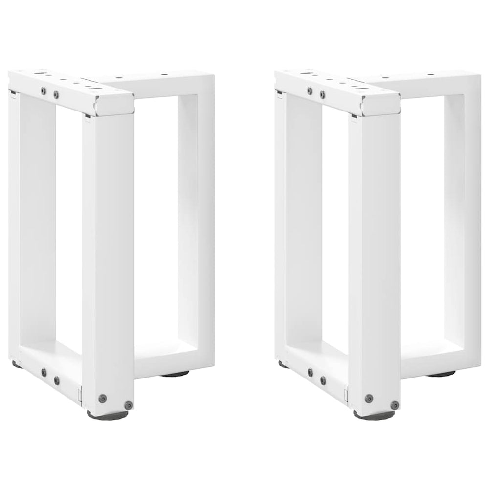 vidaXL Pieds de table basse en T 2 pcs Blanc 38x25x(42-43) cm Acier