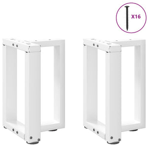 Couchtischbeine T-Form Weiß, 2er-Set