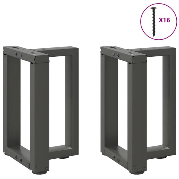 Couchtischbeine T-Form Anthrazit, 2er-Set