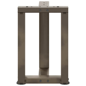 Couchtischbeine T-Form, Stahl Natur, 2er-Set