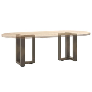 Couchtischbeine T-Form, Stahl Natur, 2er-Set