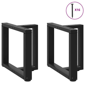 Couchtischbeine T-Form Schwarz, 2er Set