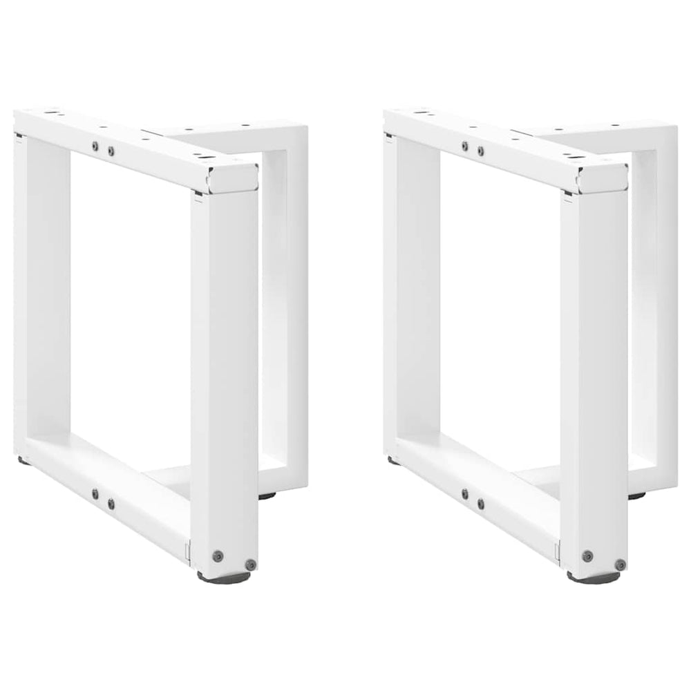 vidaXL Pieds de table basse en T 2 pcs Blanc 50x25x(42-43) cm Acier