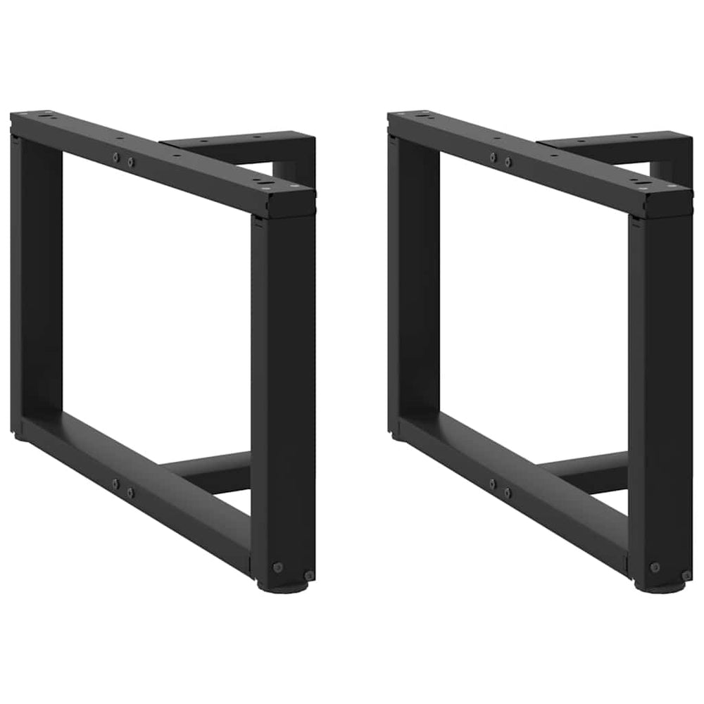 vidaXL Pieds de table basse en forme de T 2 pcs. Noir 60x25x(42-43) cm Acier