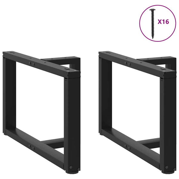 Couchtischbeine T-Form Schwarz, 2er Set