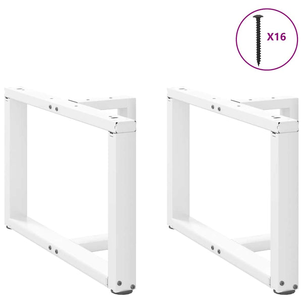 Weiße Couchtischbeine T-Form, 60cm Stahl