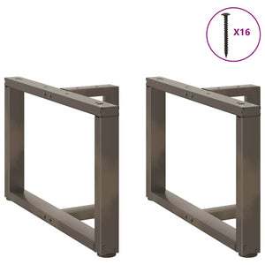Couchtischbeine T-Form, Stahl Natur, 70cm