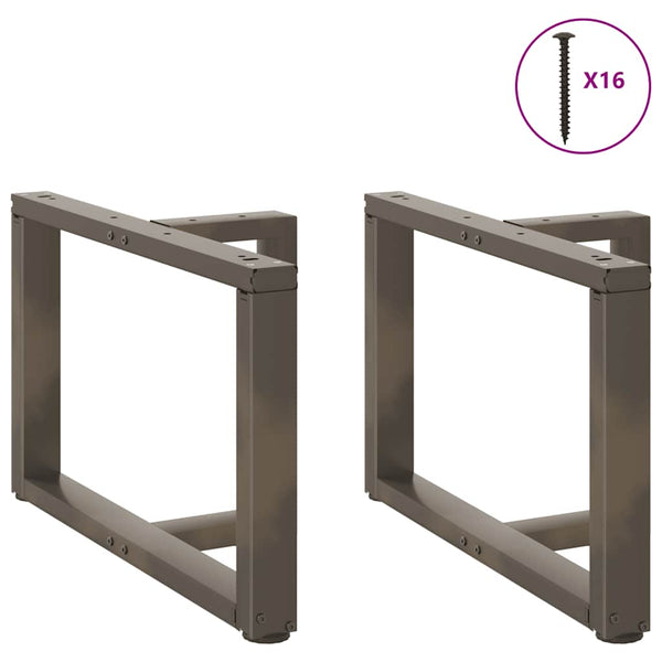 Couchtischbeine T-Form, Stahl Natur, 70cm