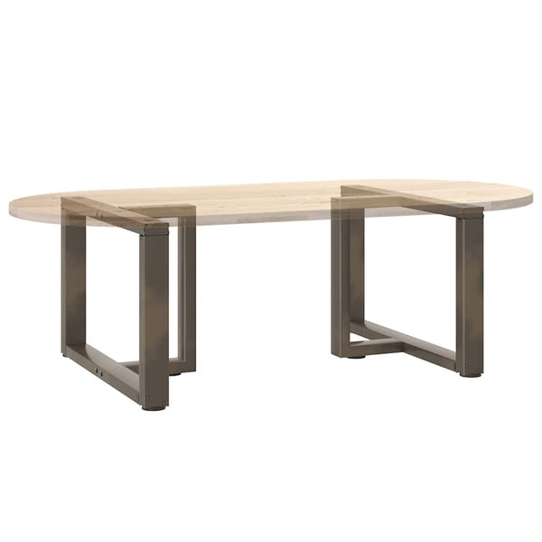 Couchtischbeine T-Form, Stahl Natur, 70cm