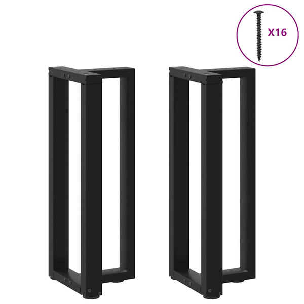 T-Form Konsolentischbeine, Schwarz, 2er Set