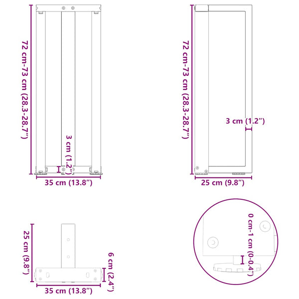 Konsolentischbeine T-Form Weiß, 2er-Set