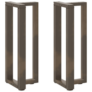 Konsolentischbeine T-Form, Naturstahl, 2er-Set