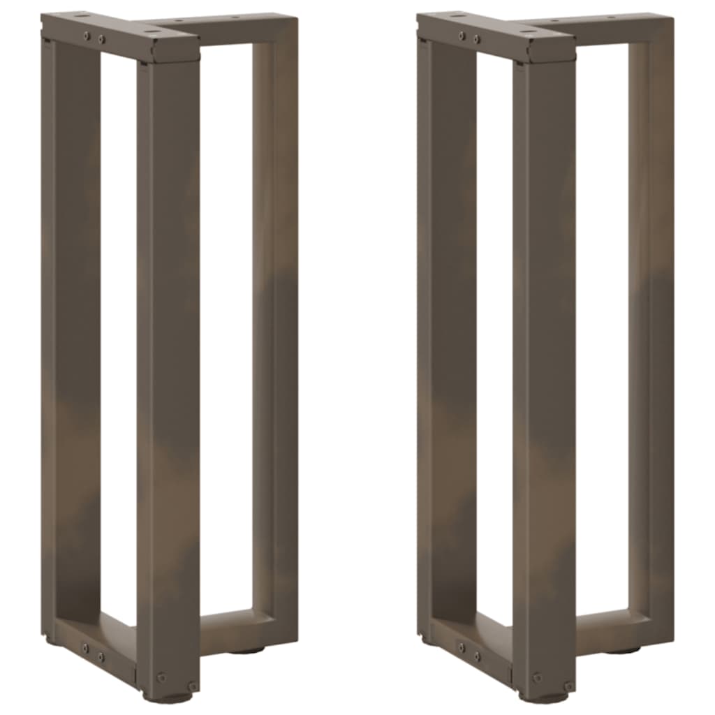 Konsolentischbeine T-Form, Naturstahl, 2er-Set