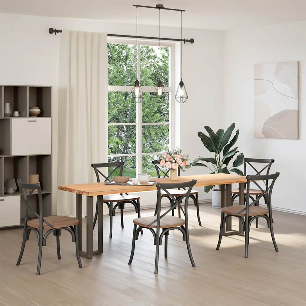 vidaXL Pieds de table console en T 2 pcs Acier brut 38x25x(72-73) cm