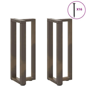 Konsolentischbeine T-Form, Naturstahl, 2er-Set