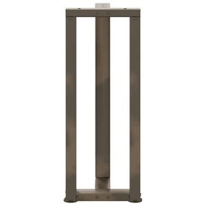 Konsolentischbeine T-Form, Naturstahl, 2er-Set