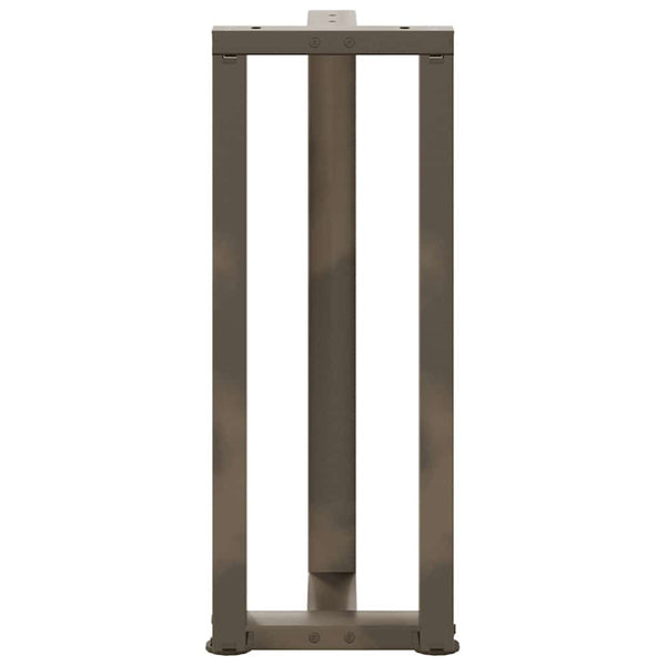 Konsolentischbeine T-Form, Naturstahl, 2er-Set