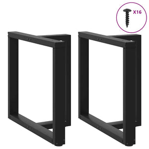 Esstischbeine T-Form Schwarz, 2er Set