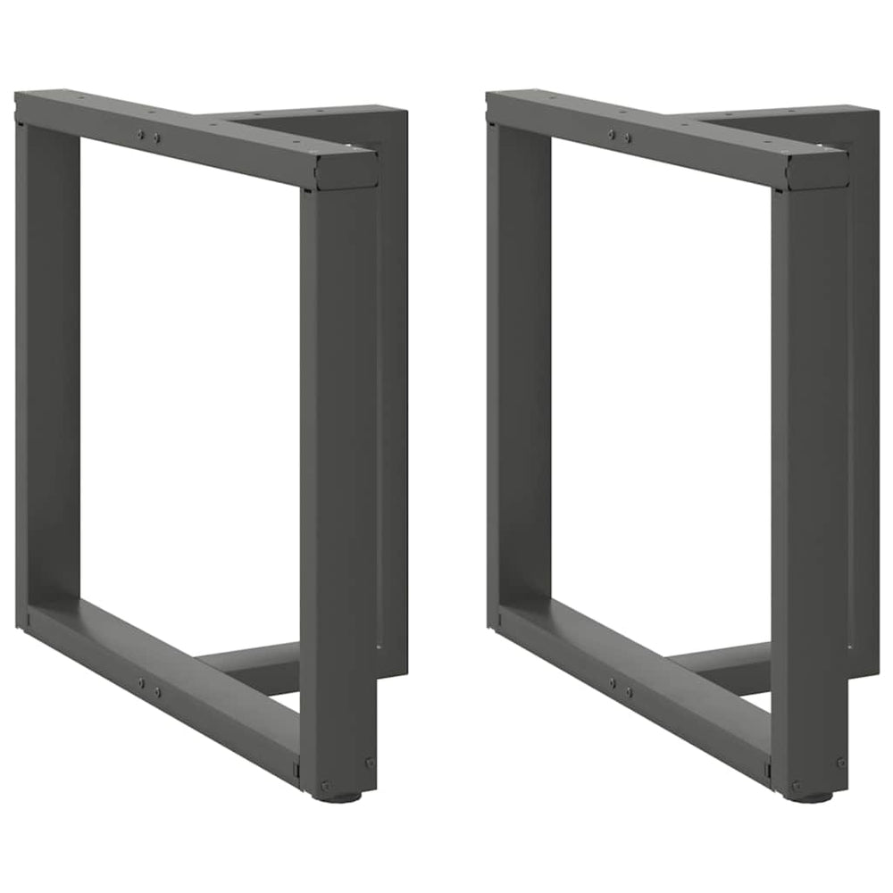 vidaXL Pieds de table à manger en T 2 pcs Anthracite 70x35x(72-73) cm Acier