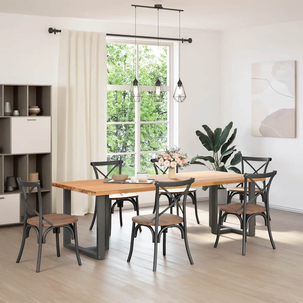 vidaXL Pieds de table à manger en T 2 pcs Anthracite 70x35x(72-73) cm Acier